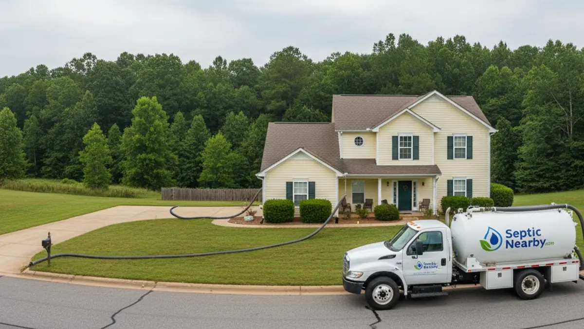 Illustrative photo of septic service in a residential area of Boneville, GA