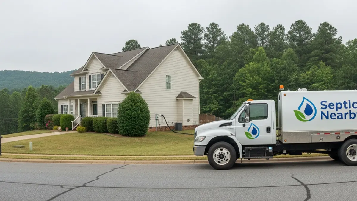 Illustrative photo of septic service in a residential area of Chestnut Mountain, GA
