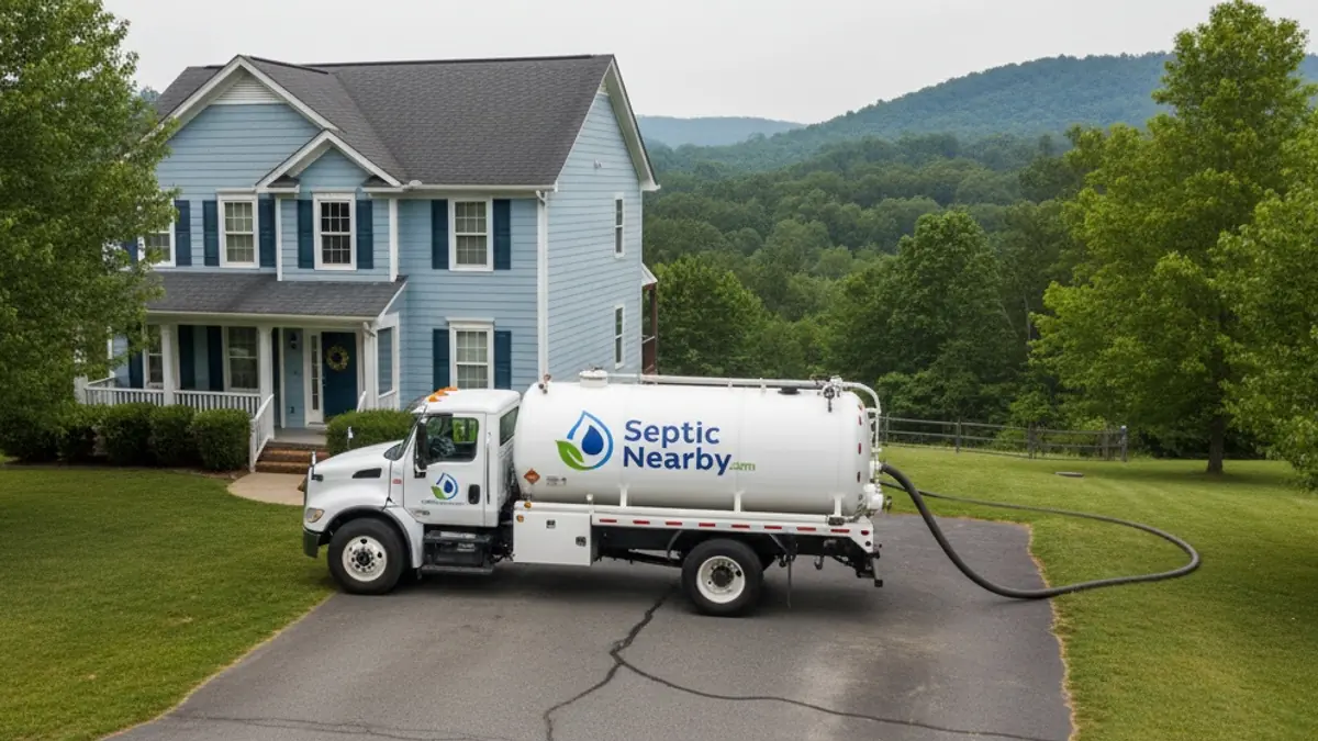Illustrative photo of septic service in a residential area of Clarkesville, GA