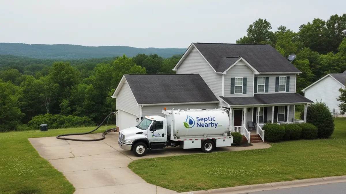 Illustrative photo of septic service in a residential area of Crandall, GA