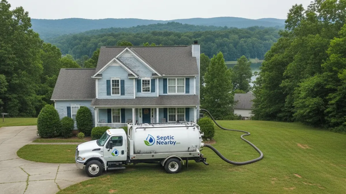 Illustrative photo of septic service in a residential area of Flowery Branch, GA