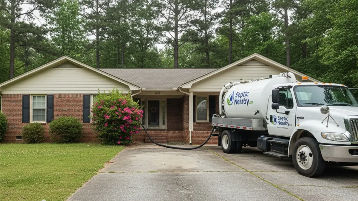 Illustrative photo of septic service in a residential area of Fort Benning, GA