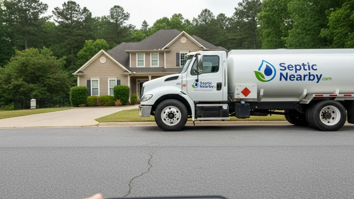 Illustrative photo of septic service in a residential area of Pendergrass, GA