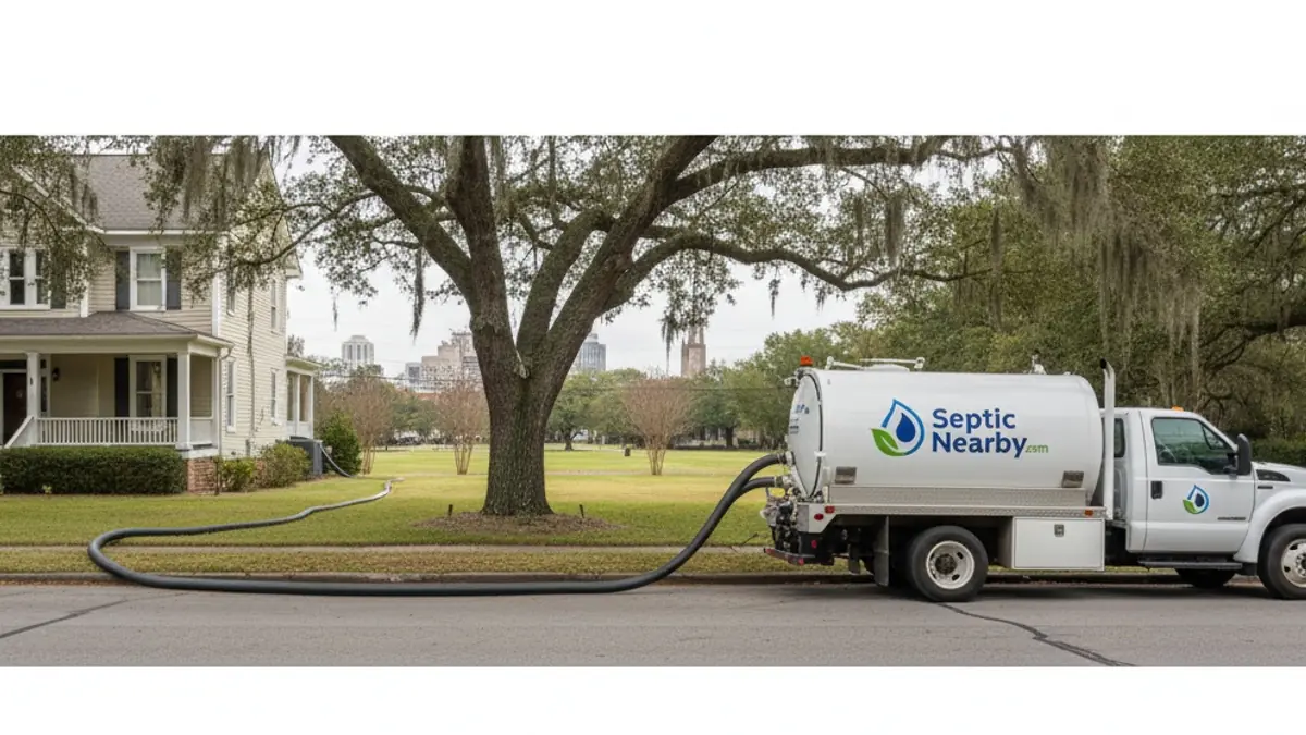 Illustrative photo of septic service in a residential area of Savannah, GA
