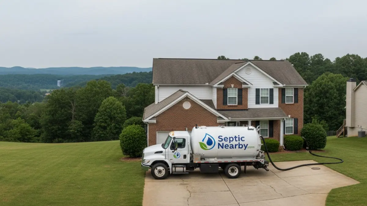 Illustrative photo of septic service in a residential area of Toccoa, GA