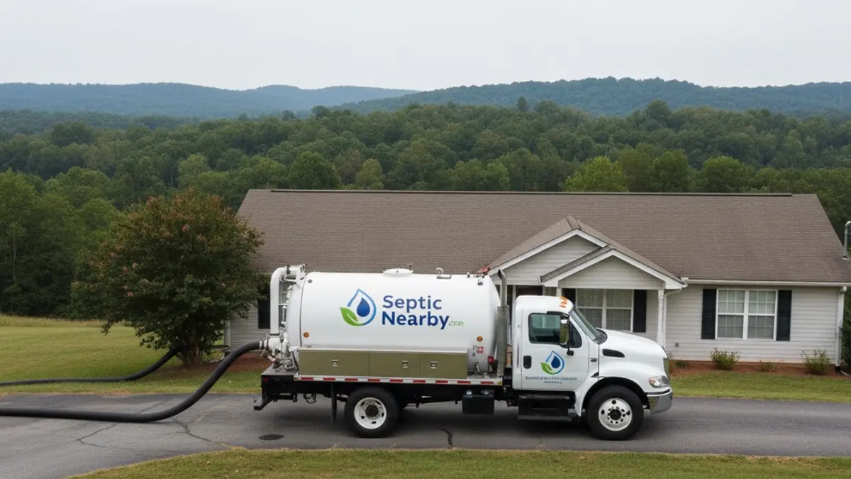 Illustrative photo of septic service in a residential area of Lula, GA