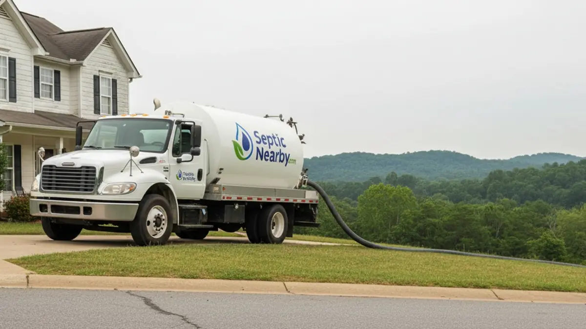 Illustrative photo of septic service in a residential area of Plainville, GA